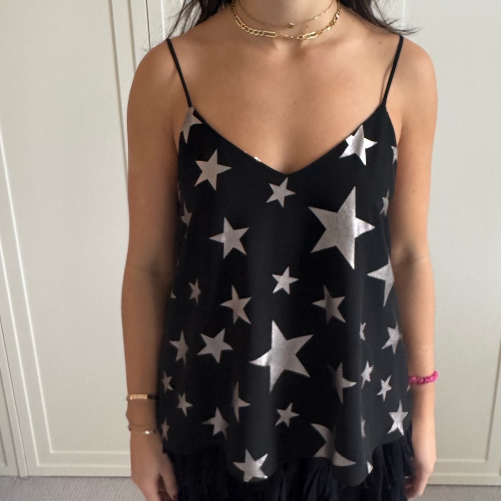 Aqua Black and Silver Star Camisole size  small